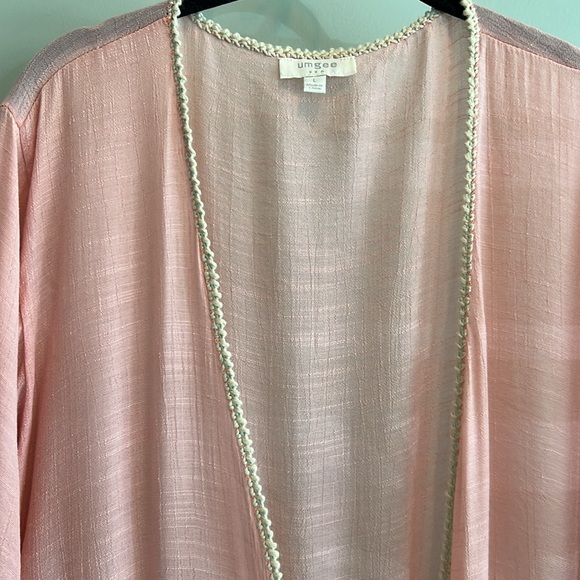 Umgee Lightweight Fringe Kimono Duster | Large | Peach | EUC - Picture 3 of 10